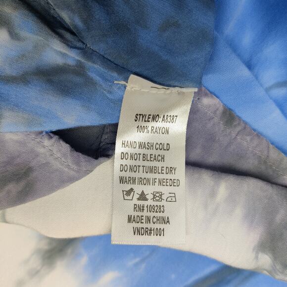 Surf Gypsy Blue Tassel Tie Dye Lightweight Sheer Swim Cover Up Tunic Small Boho - Picture 9 of 12